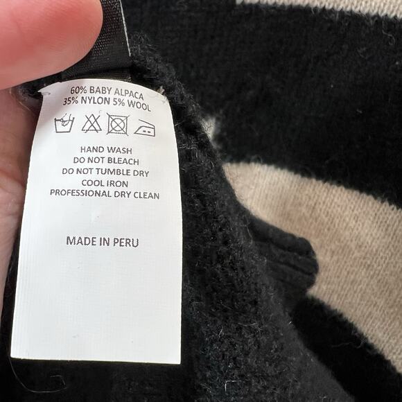 Womens Wool Alpaca Blend Striped Sweater Sz M Vibrant Unique Funky Designer Arty - Picture 5 of 9